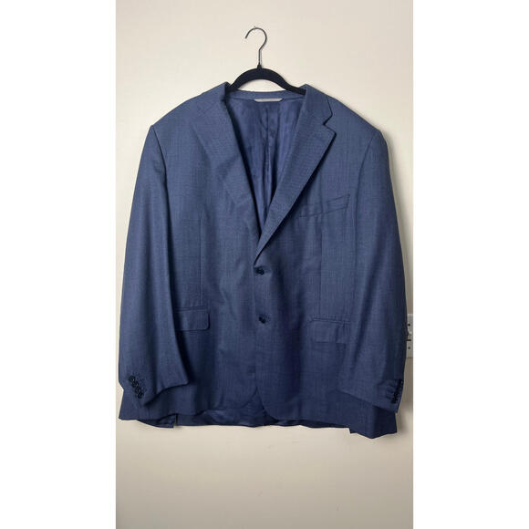 Canali Other - CANALI 1934 CURRENT BLUE WOOL CUPRO 2 BUTTON WINDOWPANE SPORT COAT 46 64 R